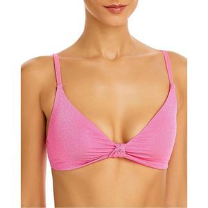 AQUA Metallic Pink Bikini Top